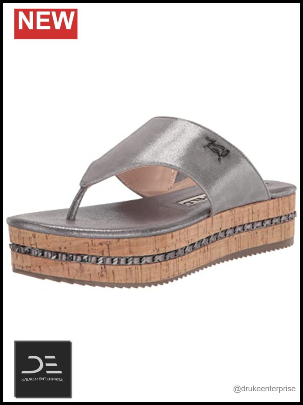 Karl Lagerfeld Womens Karsyn Platform Sandal Ankle Strap Slip On Comfort